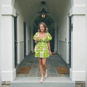 S/W/F Babydoll Puff Sleeve Mini Dress, Size M